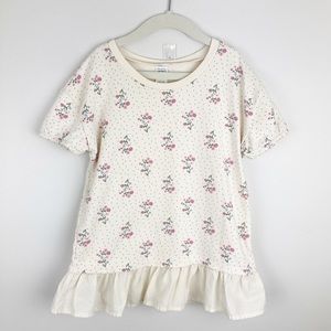 Carter’s - 10 Girls Cream Ruffle Floral Top